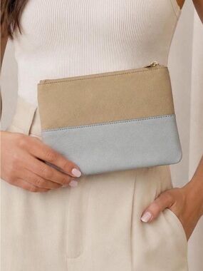 J. Crew - silver and gold accessory pouch